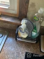 img 1 attached to Keep Your Sink Tidy: HULISEN Stainless Steel Sponge Holder With Soap Dispenser Caddy review by Pete Martin