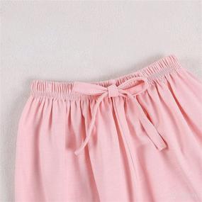 img 3 attached to Soft Slub Cotton Harem Pants for Kids - SOFEON Toddler Baby Girls Long Bloomers