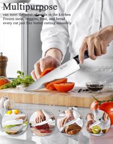 img 2 attached to EUNA 5 PCS Professional Kitchen Knife Set With Acrylic Handle And Coating, Multipurpose Chef Knives For Home Cooking Use, Gift Box Included (White)