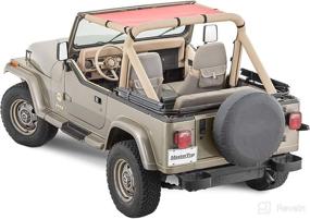 img 3 attached to 🌞 Red MasterTop ShadeMaker Mesh Bimini Sun Shade Top - Half Length - Fits 1987-2006 Jeep Wrangler YJ & TJ 2-Door - UV Ray, Wind, and Noise Blocking - Compatible with Soft Top - Quick Install