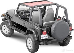 img 4 attached to 🌞 Red MasterTop ShadeMaker Mesh Bimini Sun Shade Top - Half Length - Fits 1987-2006 Jeep Wrangler YJ & TJ 2-Door - UV Ray, Wind, and Noise Blocking - Compatible with Soft Top - Quick Install