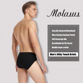 img 3 attached to Silky Soft Modal Microfiber Briefs For Men With Multipack Option - Molasus Underwear, No Fly Bikini Underpants