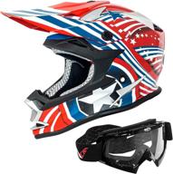 🏍️ vcan vx38 adult atv motorcross offroad dirt bike motorcycle helmet with goggle | dot approved - ultimate safety and style logo