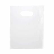 100 frost handle bags 9x12 ldpe merchandise bag with die cut handles tear resistant strength bulk shopping, retail, trade shows, gift bags logo
