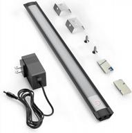 touch dimmable 12 inch under cabinet led lights, warm white 3000k, plug-in aluminum light bar for kitchen, workbench, and desk – myplus (black) логотип