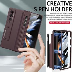 img 3 attached to Защитите свой Galaxy Z Fold 4 с помощью чехла Miimall — держателя ручки, подставки и магнитного шарнира, все включено!