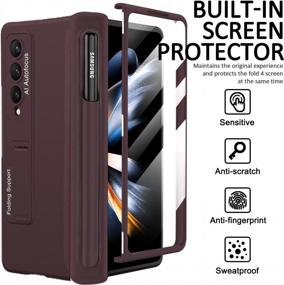 img 2 attached to Protect Your Galaxy Z Fold 4 With Miimall Case - Pen Holder, Kickstand & Magnetic Hinge, All-Inclusive!