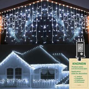 img 2 attached to 99Ft 1216 LED Outdoor Christmas Lights Decorations, 8 Modes Curtain Fairy String Light With 228 Drops Clear Wire LED Indoor Decor For Wedding Party Holiday Cool White