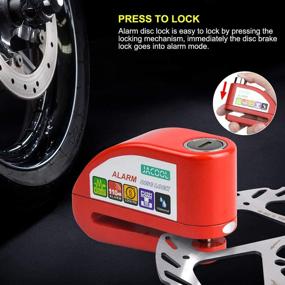 img 1 attached to 🔒 JACOOL Alarm Disc Lock Motorcycle: 110db Sound Anti-Theft Padlock with 5ft Reminder Cable - Waterproof, Secure Wheel & Brake Protection for Motorcycles, Scooters | Carrying Bag Included