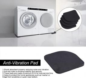 img 3 attached to Protect Your Home Appliances With Anti-Vibration Pads - 4Pcs EVA Washing Machine And Refrigerator Pads With Scratch Protector (Black)