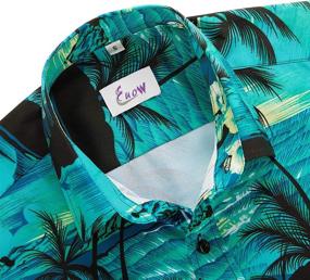 img 1 attached to 🌺 Top-rated EUOW Hawaiian Sleeves Printed Button Men's Clothing - Perfect Shirts for Style and Comfort