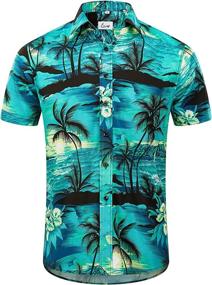 img 3 attached to 🌺 Top-rated EUOW Hawaiian Sleeves Printed Button Men's Clothing - Perfect Shirts for Style and Comfort