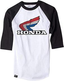 img 1 attached to 👕 Vintage Factory Effex 'HONDA' Raglan Baseball Shirt: A Classic Style Reminiscent of the Past