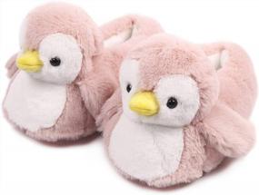 img 4 attached to Women'S Cute Penguin Animal Slippers Cozy Fuzzy Plush Winter Warm House Shoes