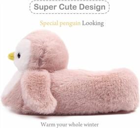 img 1 attached to Women'S Cute Penguin Animal Slippers Cozy Fuzzy Plush Winter Warm House Shoes