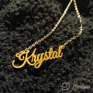 img 1 attached to Custom Name Necklace Personalized, 14K Gold Plated Stainless Steel Name Plate Necklace for Women, Men, Girls - Gold, Rose Gold, Silver Color - Customized Name Word Necklace - MONOOC review by Brian Martin