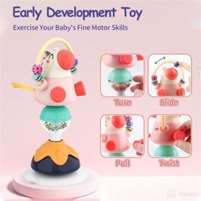 img 2 attached to 🪖 Highchair Tray Rattle Toy with Suction Cup for 6-12 Months Old Girls - Baby Developmental High Chair Toy (Horse, Multiple Styles)