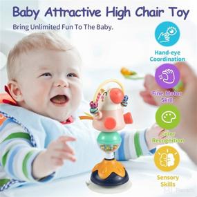 img 3 attached to 🪖 Highchair Tray Rattle Toy with Suction Cup for 6-12 Months Old Girls - Baby Developmental High Chair Toy (Horse, Multiple Styles)