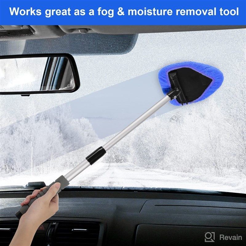 eFuncar Windshield Cleaning Tool, Car Window Cleaner, Window Cleaning Tool  with Extendable Handle and 2 Pack []