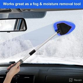 img 2 attached to 🚗 Efficient and Easy Car Window Cleaning: X XINDELL 24Inch Windshield Cleaning Tool with Spray Bottle and Microfiber Bonnets