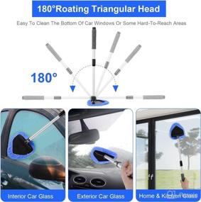 img 3 attached to 🚗 Efficient and Easy Car Window Cleaning: X XINDELL 24Inch Windshield Cleaning Tool with Spray Bottle and Microfiber Bonnets