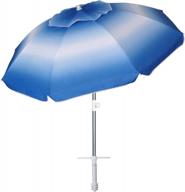 ammsun portable 6.5 ft beach umbrella with sand anchor - heavy duty wind and uv 50+ sun protection for outdoor patio, garden, and carrying bag included - dark blue логотип