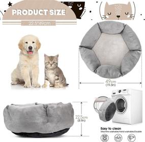 img 3 attached to 🐱 Round Cat Beds by Kphico: Washable & Slip-Resistant Six-Sided Bed for Calming Dogs & Cats