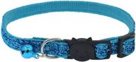 😺 stylish breakaway cat collar: bling lake blue design with adjustable fit & bells logo