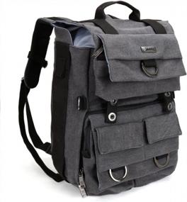 img 4 attached to Travel In Style With Evecase Canvas Backpack For DSLR Camera And Laptop/Tablet