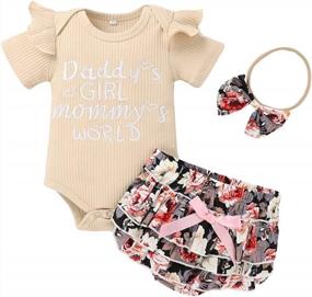 img 1 attached to Adorable Summer Outfits For Newborn Baby Girls: Ruffle Romper Onesies, Floral Pants, And Headband Set - Cute Infant Clothes For Your Little Princess