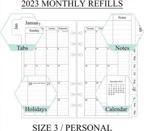 img 2 attached to 2023 Monthly Planner Refill, Two Page Per Month, January 2023 - December 2023, 3-3/4" X 6-3/4", Personal/Compact/Size 3