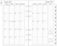 2023 monthly planner refill, two page per month, january 2023 - december 2023, 3-3/4" x 6-3/4", personal/compact/size 3 logo
