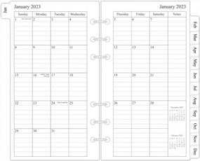 img 4 attached to 2023 Monthly Planner Refill, Two Page Per Month, January 2023 - December 2023, 3-3/4" X 6-3/4", Personal/Compact/Size 3