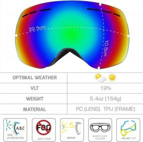 img 1 attached to Picador Ski Goggles PRO Over The Glasses With Detachable Dual Layer Anti-Fog Lens For Women And Men