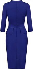 img 2 attached to Moyabo Women'S Tie Neck Vintage Peplum Business Dress For Formal Work