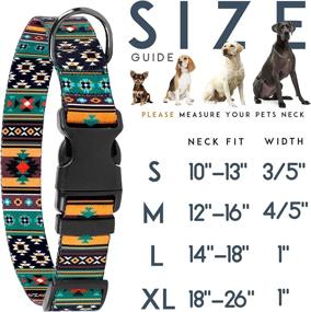 img 1 attached to Adjustable Southwest Dog Collar with Tribal Pattern - For Small, Medium, and Large Dogs - Aztec Print Pet Collars