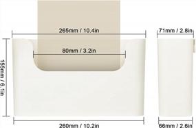 img 1 attached to YOHOM Wall Mount File Holder, No Drilling Adhesive Mail Organizer With Single Pocket, Off White