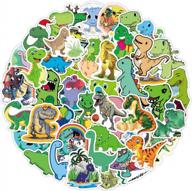🦕 set of 52 adorable dinosaur stickers – waterproof vinyl stickers for laptop, water bottles, skateboards, electronics, mobiles, cars, and more logo