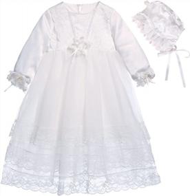 img 4 attached to Baby Girls Christening Dress Flower Toddler Formal Party Wedding Special Occasion Fall Baptism Dress