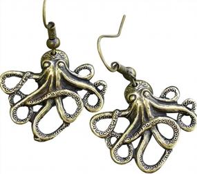 img 3 attached to Antique-Style Steampunk Nautical Pirate Octopus Earrings Pendant Charm Dangle
