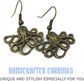 img 1 attached to Antique-Style Steampunk Nautical Pirate Octopus Earrings Pendant Charm Dangle