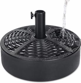 img 4 attached to FRUITEAM Plastic Umbrella Base Stand - Fillable, 46.3 lb Water Table Patio Umbrella Base - Weighted, Heavy Duty Outdoor Patio Market Umbrella Stands for Lawn, Garden, Pool (Black, Rattan Weave)