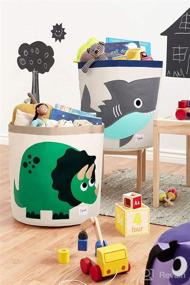 img 1 attached to 🦈 Canvas Storage Bin for Baby and Kids - Shark Design - Ideal for Laundry and Toys - 3 Sprouts