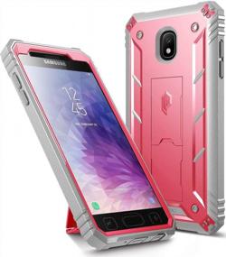 img 4 attached to Rugged Case With Kickstand And Built-In Screen Protector For Samsung Galaxy J7 V 2Nd Gen/J7 Refine/J7 Star/J7 Crown/J7 Top - Poetic Revolution Full-Body Heavy Duty Case In Pink