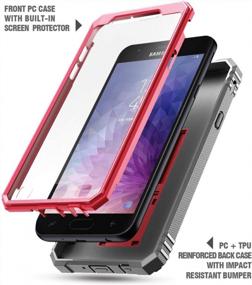 img 1 attached to Rugged Case With Kickstand And Built-In Screen Protector For Samsung Galaxy J7 V 2Nd Gen/J7 Refine/J7 Star/J7 Crown/J7 Top - Poetic Revolution Full-Body Heavy Duty Case In Pink