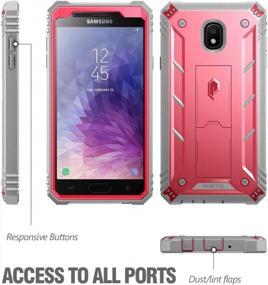 img 2 attached to Rugged Case With Kickstand And Built-In Screen Protector For Samsung Galaxy J7 V 2Nd Gen/J7 Refine/J7 Star/J7 Crown/J7 Top - Poetic Revolution Full-Body Heavy Duty Case In Pink