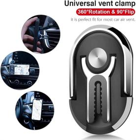 img 3 attached to 📱 Universal Cell Phone Metal Ring Holder Stand for Car Air Vent, 360° Rotation & 90° Flip, Multipurpose Mobile Phone Bracket (2 Pack, Blue)