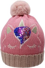 img 1 attached to Little Winter Sequin Unicorn Toddler Girls' Accessories ~ Cold Weather