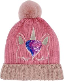 img 4 attached to Little Winter Sequin Unicorn Toddler Girls' Accessories ~ Cold Weather