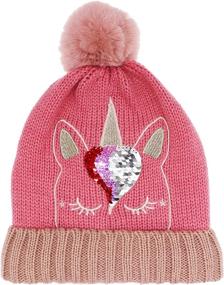 img 3 attached to Little Winter Sequin Unicorn Toddler Girls' Accessories ~ Cold Weather